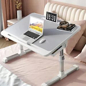 Adjustable Laptop Table Stand Lap Bed Tray Foldable PC Desk With USB Interface - Picture 1 of 12