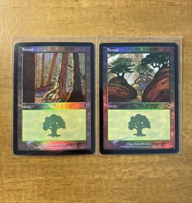 MTG✨FOREST FOIL Lands Set✨Invasion NM/M Common 2000 A. Pollack Art UNPLAYED - Image 1 of 4