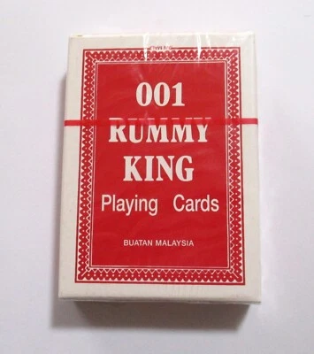 Игральные карты RUMMY KING 001 карта 52 4J упаковка колода красный Малайзия 2009 Азии коллекции - Изображение 1 из 4