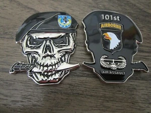 Army 101st Airborne Division Air Assault Screaming Eagles Skull Challenge Coin - Picture 1 of 10
