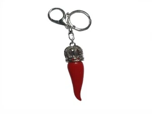 portachiavi 11 cm corona metallo argentata corno plastica 4,7cm horn charms - Foto 1 di 3