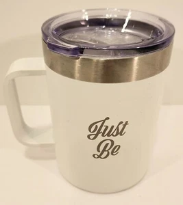 Just Be Kaffee Tee Becher mit Deckel Thermo Edelstahl - Weiß - 14 Unzen - KOSTENLOSER VERSAND - Bild 1 von 6