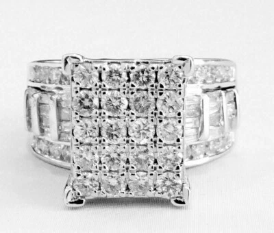 1.5Ct White Round & Baguette Simulated Diamond Men's Ring In 925 Sterling Silver - Image 1 of 4