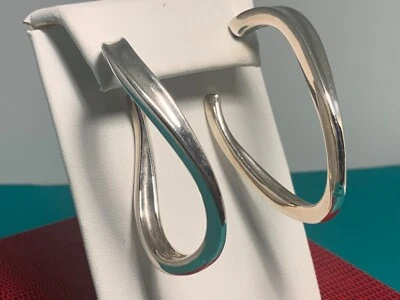 🌸 Pendientes Simon Sebbag Plata de Ley 925 2” Aro Grande Peso Ligero Poste 🌸 Foto 1 de 4