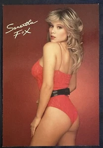 VINTAGE GLAMOUR SAMANTHA FOX 7X4.5" POSTCARD SUN PAGE 3 GIRL MODEL PIN UP - Picture 1 of 2