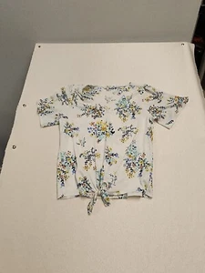 Lucky Brand Shirt Women Medium White Yellow Flowers Lighweight Casual Ladies - Picture 1 of 7