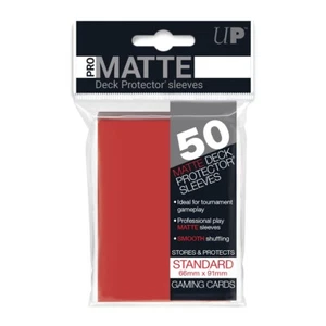 50 Ultra PRO Matte Deck Protector Sleeves Standard Card Red 66mm x 91mm - Bild 1 von 3