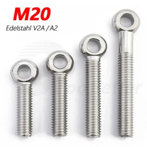 M20 Augenschraube DIN 444 Edelstahl Augbolzen Ringschrauben Ösenschrauben V2A A2 - Picture 1 of 25