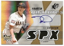 2007 SPx Tim Lincecum Rookie Signatures Auto RC #106 S.F. Giants CY Young!  NICE