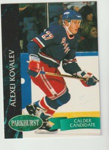 1992-93 Parkhurst #109 Alex Kovalev rookie card, New York Rangers legend