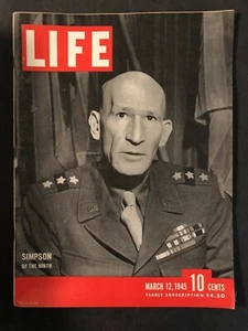 Life Magazine March 12 1945 Simpson of the Ninth - Imagen 1 de 2