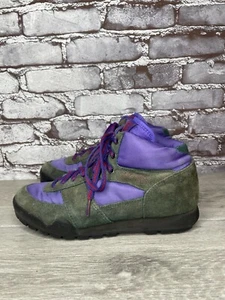 Vtg 90s Hi-Tec Lady Tahoe II Green Suede Purple Mesh Hiking Boots Women Sz 40EU - Picture 1 of 24