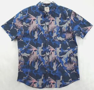 Camisa Levis Para Hombre L Azul Gris Algodón Hawaiano Manga Corta Clásica Abotonada - Imagen 1 de 9