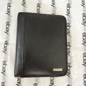 Vintage Franklin Covey 6 Ring Zippered Binder 753655 Compact Black Card Slots - Picture 1 of 13