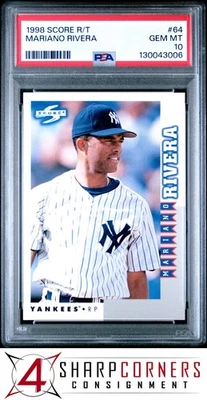 1998 SCORE ROOKIE TRADED #64 MARIANO RIVERA YANKEES HOF PSA 10 - Image 1 of 3
