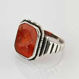 Klassischer Ring aus Silber mit Karneolgemme - Bild 1 von 3