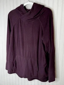 Member's Mark Hoodie Womens 2XL Purple Cowl Neck Kangaroo Pocket Soft 980184421 - Picture 1 of 14