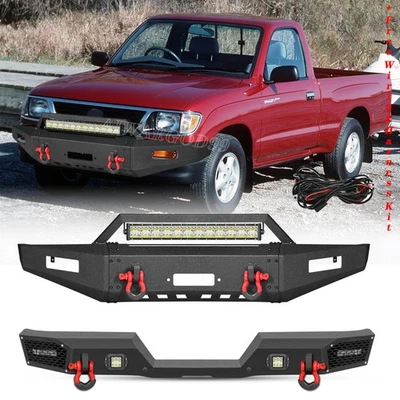 Parachoques delantero trasero Aaiwa para camioneta Toyota 1989-1995 negro textura acero con anillo en D Foto 1 de 4