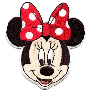 Disney Minnie Mouse Head Iron on Embroidered Applique Patch - Picture 1 of 2