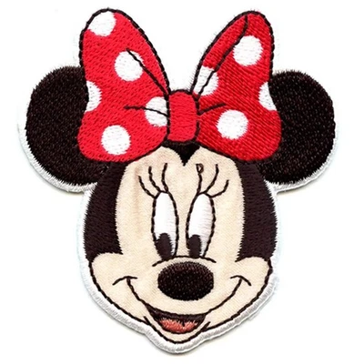 Disney Minnie Mouse Head Iron on Embroidered Applique Patch - Image 1 of 2