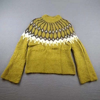 Suéter para mujer Banana Republic mezcla de alpaca Fair Isle manga campana pequeña Foto 1 de 4