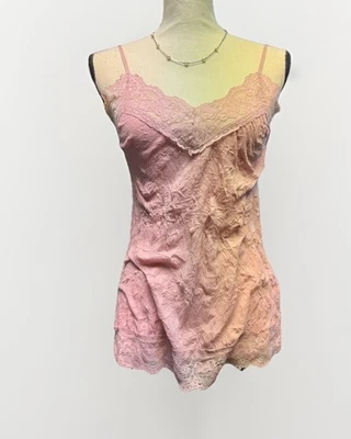 Vintage Xhilaration Women's Med Baby Y2K Lace Trim Cami Dainty Coquette Romantic - Image 1 of 3