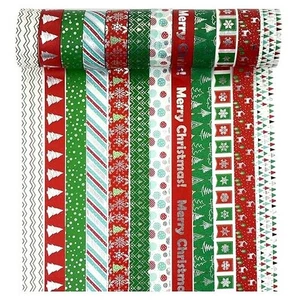 12 Rolls Christmas Washi Tape Silver Foil Merry Christmas Craft Set - Picture 1 of 7