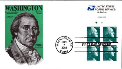 UNITED STATES 2002 CACHET FDC COVER COMM WASHINGTON BLOCK STAMPS - Image 1 of 2