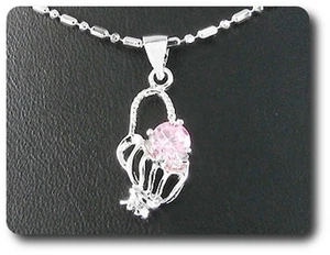 Minerales y Piedras Précieuses. Colgante Zafiro Rosa 5MM Chapada Oro Blanco 18 - Imagen 1 de 4