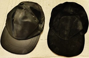 VTG -Set of 2 Baseball caps/80s Gay Leather Daddy-Black Leather & Black Suede - Bild 1 von 6