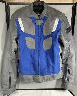Chaqueta BMW Motorrad Airflow 2 para hombre talla 44L hombro trasero brazo armadura azul y gris Foto 1 de 4