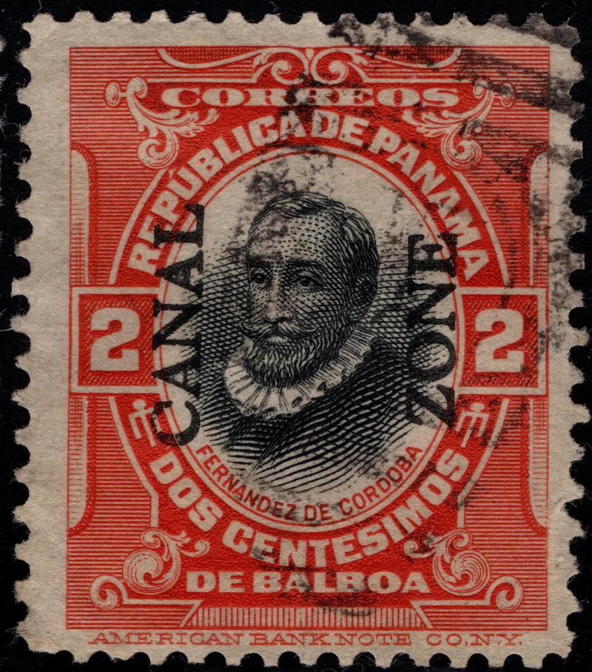 Canal Zone Stamp Scott #39 Used F-VF 2 Cents Vermilion & Black Type II Overprint - Image 1 of 1