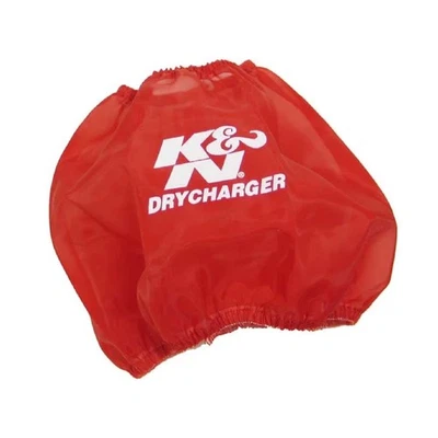 K&N RF-1048DR Universal Red 7.5" Dia. Round Tapered DryCharger Air Filter Wrap - Image 1 of 3