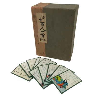 Japanese Ogura Hyakunin Isshu Traditional Poem Karuta Card Game Vtg Paper JK899 - Image 1 of 4