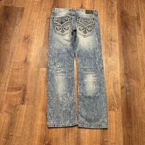 Pantalones de mezclilla vintage Affliction para hombre 32x32 bordados Y2K azul desgastado negro - Imagen 1 de 7