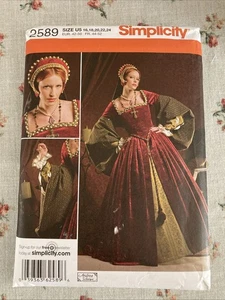 Elizabethan Tudor Anne Boelyn Renaissance Gown Sewing Pattern 16-24 uncut - Picture 1 of 5
