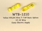 50 YELLOW Nylon T-Tap Connectors Terminals Splices #12-10 Wire Gauge AWG MOLEX