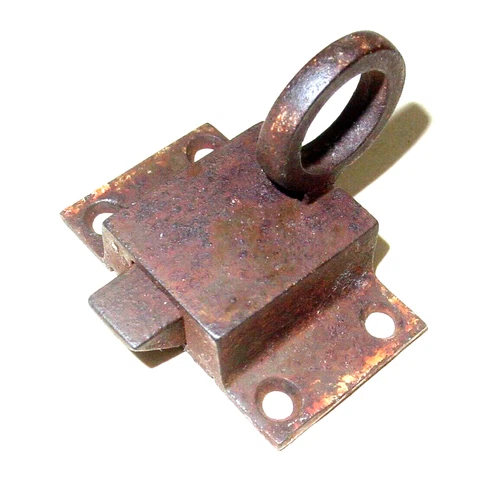 Vintage Antique Transom Window Sash Iron Ring Pull Small Catch Hardware Part Cover