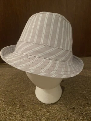KANGOL Cotton Hat L XL SIR ALPERTON Striped Fedora  Lined NWT - Image 1 of 4