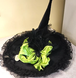 Dept 56 Halloween Hat Black Feathers Witch Costume Accessories Spider p0 - Picture 1 of 6