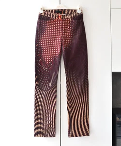 2001 Womens ROBERTO CAVALLI Jeans Abstract Printed Pants Trousers Size IT 38 - Picture 1 of 7