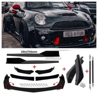 For Mini Cooper Paceman Front Splitter Bumper Lip Spoiler Body Kit+Strut Rods US Foto 1 de 4