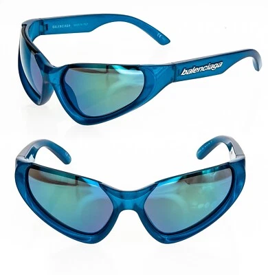 Máscara de sol unisex espejo brillo azul BALENCIAGA XPANDER CAT 0202 BB0202S 003 Foto 1 de 4