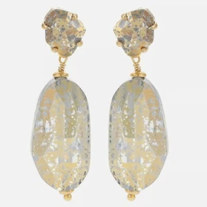 NWT KATE SPADE Treasure Trove Drop Earrings in Gold Patina 1.5" Dangly CZ Glam - Picture 1 of 4