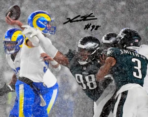 Jalen Carter Auto 8x10 Signed Philadelphia Eagles Reprint Photo Snow Game Rams - Picture 1 of 1