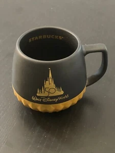 Walt Disney World 50th Anniversary Starbucks Coffee Mug Cup Black Gold - Picture 1 of 1