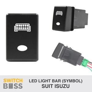 LED LIGHT BAR (Symbol) WHITE LED Push Switch Suit ISUZU D-MAX MUX 2012-2018 12v - Picture 1 of 11