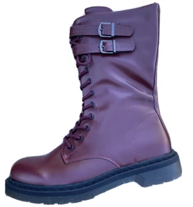 DREAM PAIRS Botas de Combate Militares con Cordones Borgoña Lucha-5 Talla 9.5 - Imagen 1 de 4