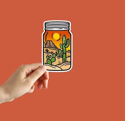 Desert Sticker Arizona Sticker Cactus Water Bottle Laptop Car Notebook Sticker