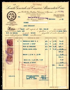 GF0194 - Fattura: Conserve Alimentari Cirio - S.Giovanni a Teduccio 1929 - Picture 1 of 1